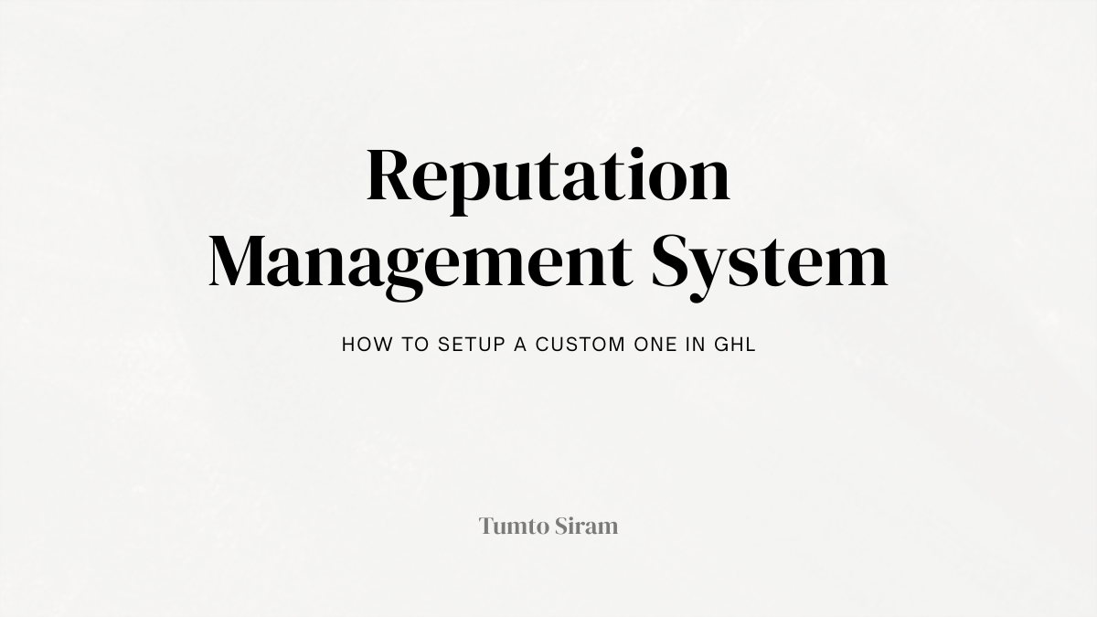 How to setup reputation management in Gohighlevel