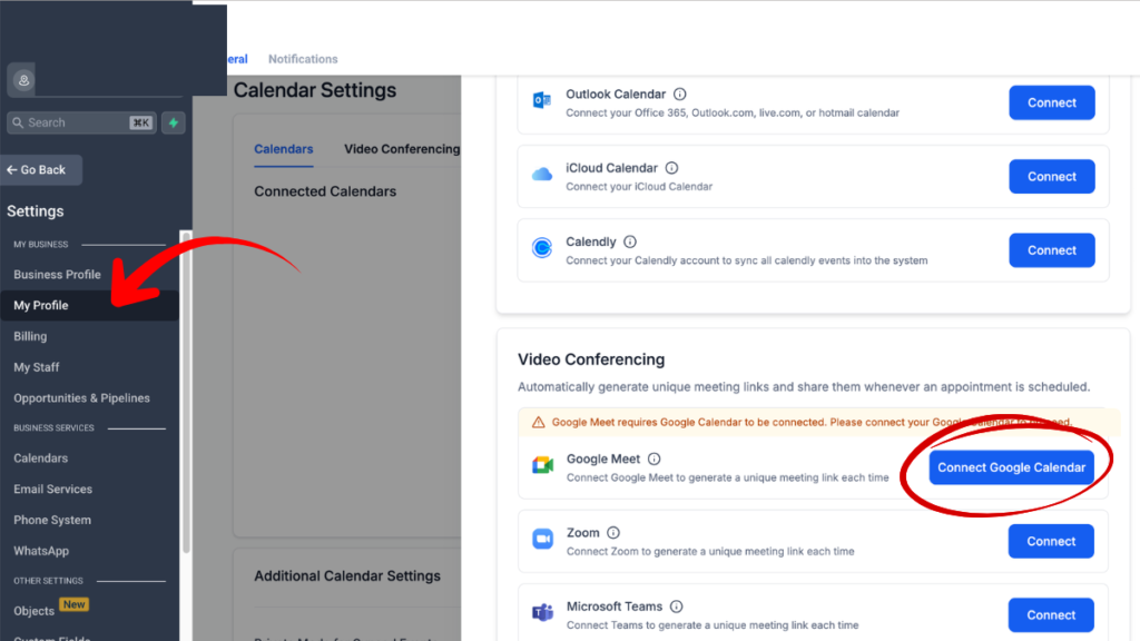 How to sync and integrate Google calendar to GHL