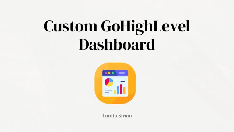 How to setup a custom GHL dashboard.